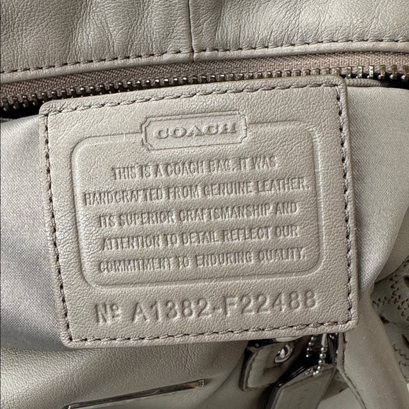 Coach Ashley Laser Cut Tossed Leather Satchel in Grey Taupe F22488 2013 - Picture 15 of 16